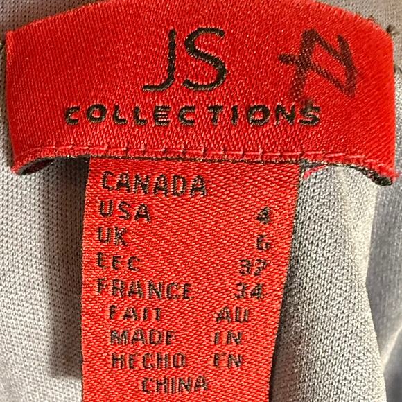 JS Collections Womens Mesh Ruffle Sheath Cocktail Dress Size 4 - Picture 3 of 12